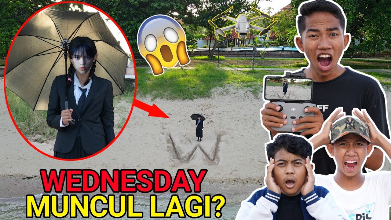 MIRIP BANGET! WEDNESDAY ADA DIDUNIA NYATA TEREKAM KAMERA DRONE DIPANTAI?! | Mikael TubeHD