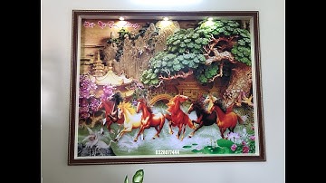 Tranh dán tường 3D tại Bắc Giang- Bát Mã Truy Phong & Sơn Thủy hữu tình| LH 0328077444