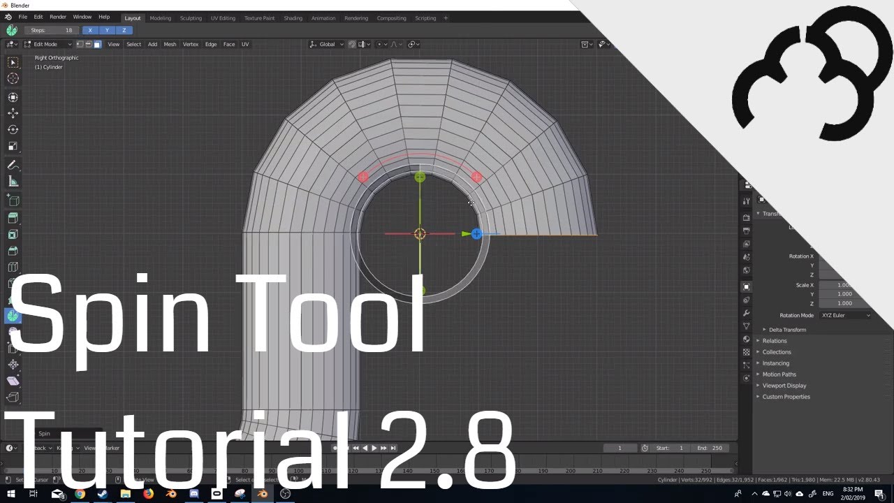 Hovedkvarter Lyrical køretøj Blender 2.8 - Spin Tool - Tutorial - YouTube