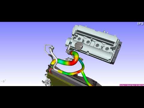 エンジン振動による冷却ホースの挙動解析 - IPS Cable Simulation