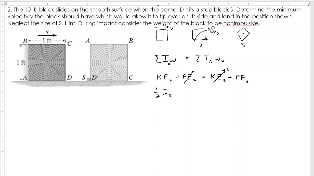 Dynamics 1-May Conservation of Angular Momentum 2 - YouTube