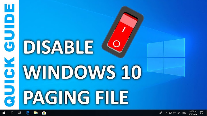 How do you stop Windows from paging?