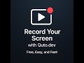 How to Record Your Screen (Desktop/Web) with Quto.dev (No Download Needed!)
