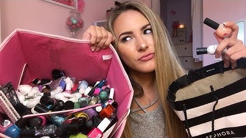 DECLUTTERING MY NAIL POLISH COLLECTION! 💅🏽 *SATISFYING*