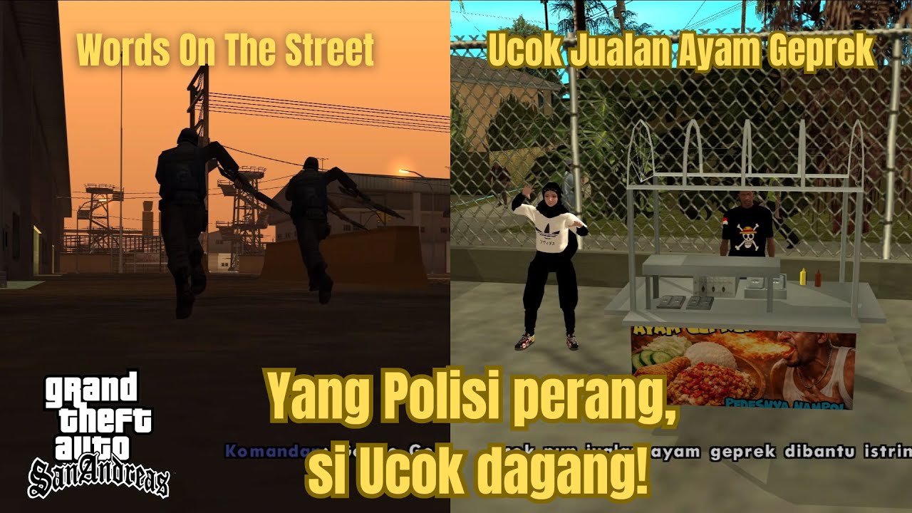 POLISI LAIN SEDANG BERTUGAS, SI UCOK MALAH JUALAN AYAM GEPREK! - GTA SA DYOM INDONESIA