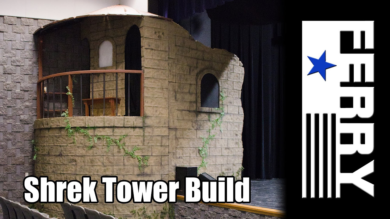  Making styrofoam look like brickstone   Shrek theater build ep2