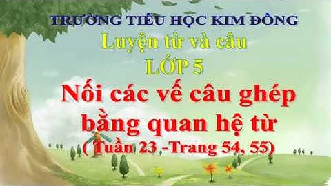 Khối 5 - Tuan 23 - LTVC -  Nối các vế câu ghép bằng quan hệ từ (trang 54, 55)