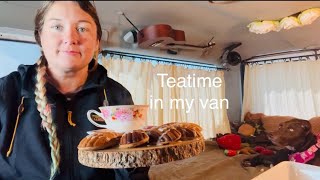 Living in my van | Complete Kitchen Tour | Strawberry madeleines #glutenfree #vanlife #teatime #diy