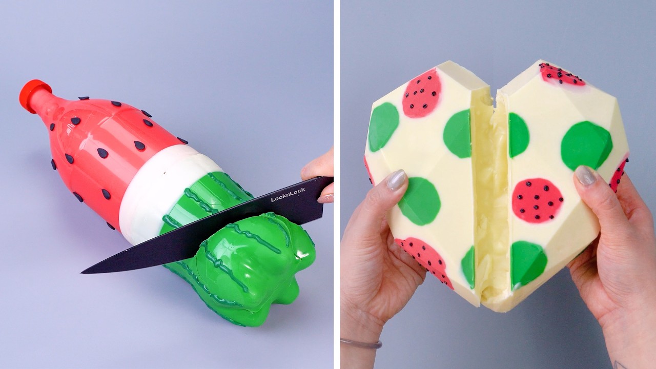 Tantangan Cokelat Buatan Sendiri yang Memuaskan 🌈 Relaxing Rainbow Cake Decorating