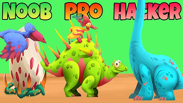 Noob vs Pro vs Hacker 🦖🎯 – Ultimate Dino Defense Battle!