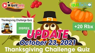 Details Thanksgiving Challenge Quiz Answers 100% | Earn +20 Rbx | Quiz Facts News