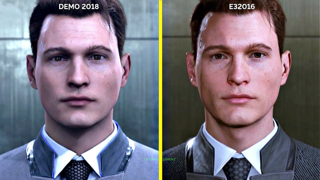 Detroit: Become Human  Diferença gráfica entre as versões da E3 2016 e do  game finalizado em 2018