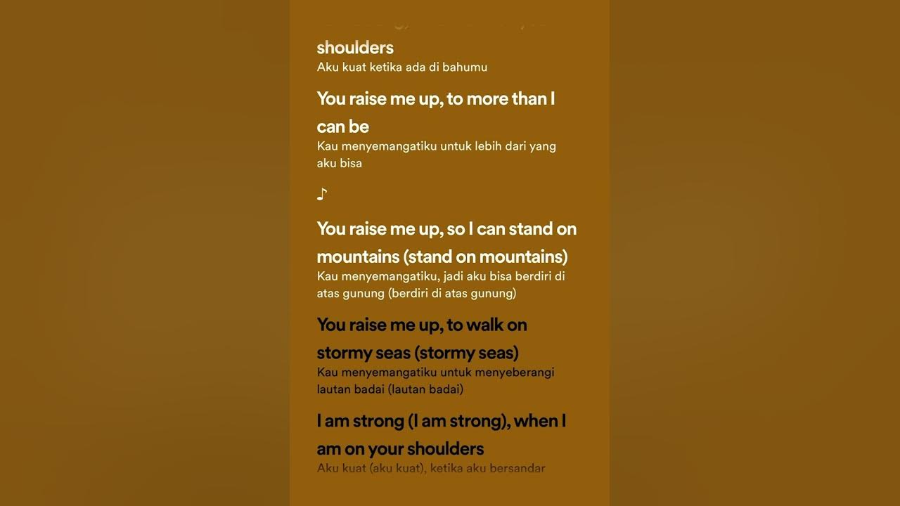 You Raise Me Up | Westlife | Lirik Terjemahan Indonesia You Raise Me Up | Westlife | Lirik Terjemahan Indonesia