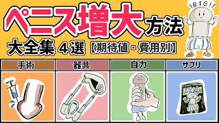 ペニス増大方法の参考書４選【期待値・費用別】