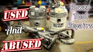 Power Tool Repairs, fixing up some Used and Abused Menzer, Fox and Porter Cable tools.