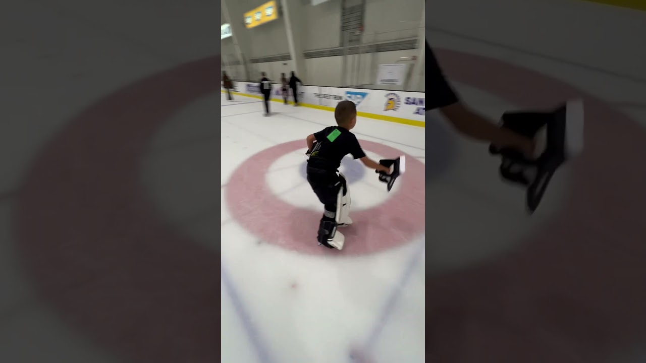 First time on goalie skates - no adjustment period needed!