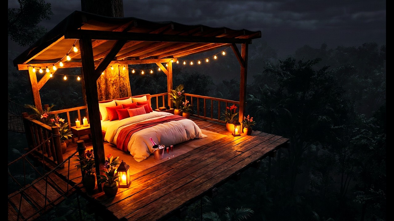 Rainy Jungle Ambience Lo-Fi Music 🌧️ For relaxation, focus or sleep