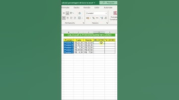 Como calcular a Porcentagem de Lucro no Excel  #excelbr