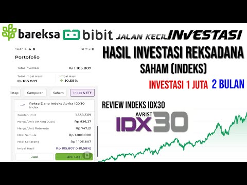 Investasi 1 juta Reksadana Saham ( Indeks IDX30 ) selama 2 bulan, Review Bareksa dan bibit |Pemula|