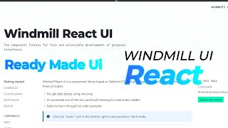 Windmill React Ui | React | Ready made templates