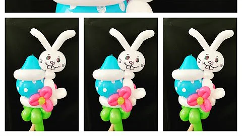 Easter balloon tutorial. Balloon twisting how to make an Easter bunny. Fast balloon design.