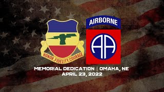 73rd Cavalry Regiment (Airborne) Memorial Dedication Ceremony | Omaha, Nebraska