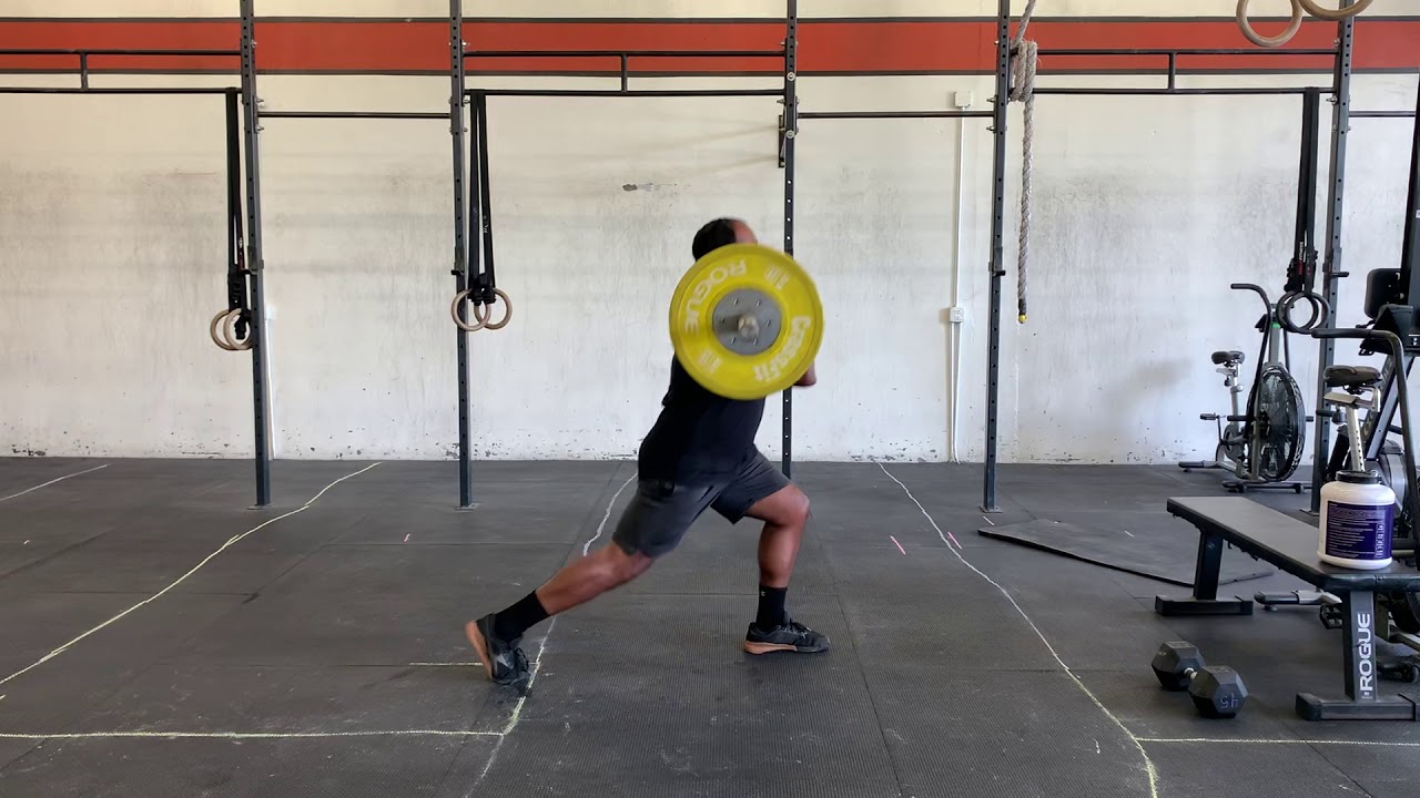 Barbell Front Racked Reverse Lunges - YouTube