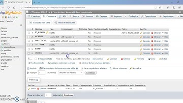 SENTENCIA ALTER TABLE  EN EL APLICATIVO DE PHPMyADMIN