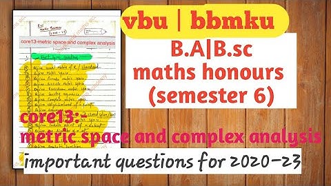 vbu and bbmku semester 6 maths honours important questions for 2020-23