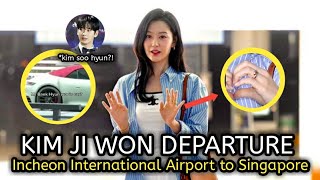 Kim ji won spotted wearing her wedding ring with Kim Soohyun Airport Departure to Singapore