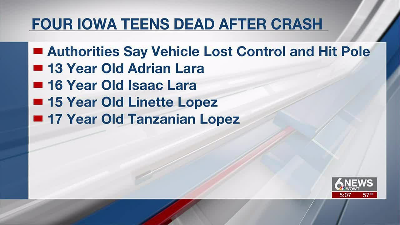 Four teenagers killed in central Iowa crash - YouTube