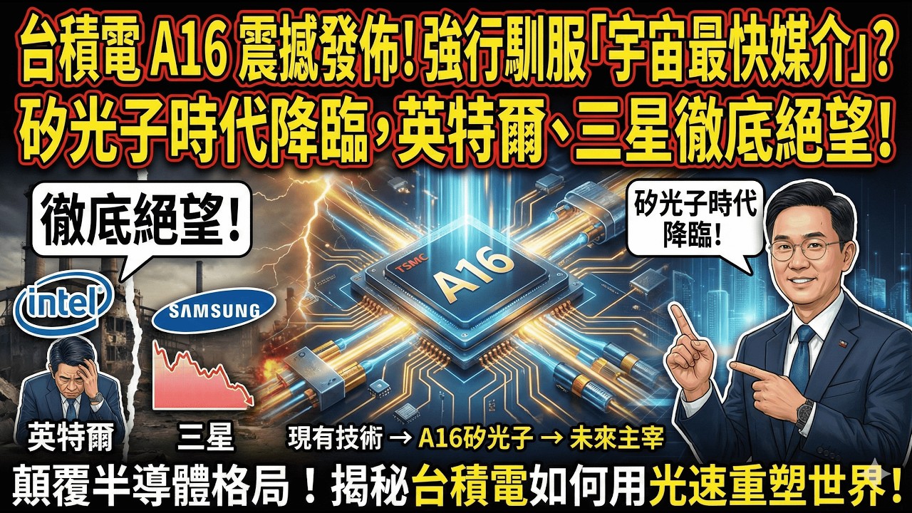 台積電 A16 震撼發佈！強行馴服「宇宙最快媒介」？矽光子時代降臨，英特爾、三星徹底絕望！