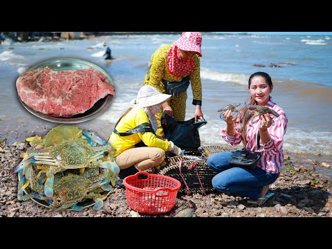 Buy ocean crab and cook delicious, Tendered beef recipe with country chef Sros 