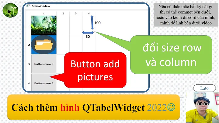 B46: Thêm hình vào QTableWidget bằng nút nhấn, thay đổi kích thước row, column 2022 "lato' channel"