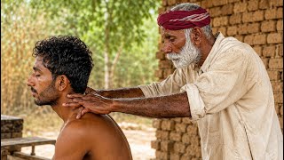 $1 STREET BARBER! 😴 | Old Barber Head & Back Massage ASMR | ASMR UBAID