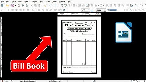 Make a bill book in A5 size, how to create a bill paper in LibreOffice writer ?  Design Bill Voucher