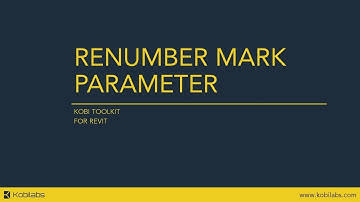 Revit Renumber Mark Parameter - Kobi Toolkit