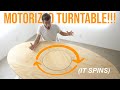 DIY OVAL DINING TABLE that SPINS!!!! BUILT--IN LAZY SUSAN