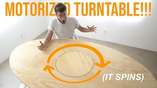 DIY OVAL DINING TABLE that SPINS!!!! BUILT--IN LAZY SUSAN