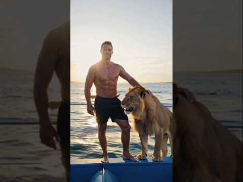 :'Bodybuilder & Lion