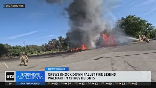 Pallet fire knocked down behind Citrus Heights Walmart