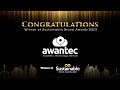 Awantec  winner of sustainable brand awards 2023