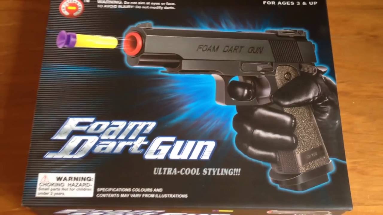 "'The Foam Dart Gun" Un-Boxing and Review - Police, FBI Pistol, M1911 Toy Gun - YouTube