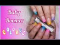 BABY BOOMER DE COLORES | RAINBOW OMBRÉ | UÑAS ACRÍLICAS ESCULTURALES