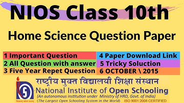 216 Nios Home Science Question Paper