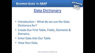 SAP ABAP - SE11 Data Dictionary Introduction