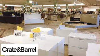 CRATE AND BARREL FURNITURE BEDS COFFEE TABLES OTTOMANS SHOP WITH ME SHOPPING STORE WALK THROUGH