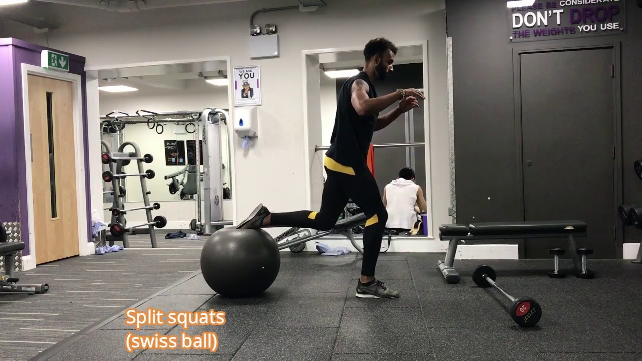 Swiss ball split squats YouTube