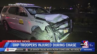 Utah Highway Patrol troopers, suspect receive minor injuries after vehicle pursuit and crash