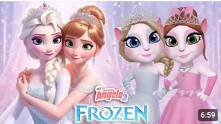 My Talking Angela 2 || Frozen || Elsa vs Anna ||cosplay